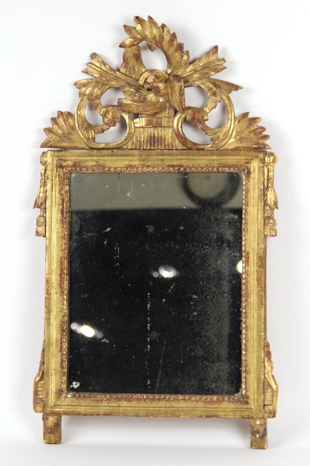 Circa 1800's Italian Neoclassical Gilt Wood Mirror In Good Condition In Savannah, GA