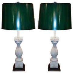 Pair of 19th Century Cement Balustrades Adapted as Lamps 10