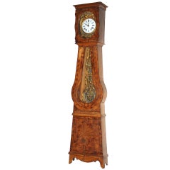 French Provincial Walnut Tall Case Clock, 19th Century