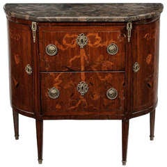 19th Century Louis XVI Style Marquetry Inlaid Commode or Chest of Drawers