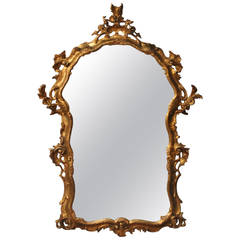 18th Century Italian Baroque Gilt Wood Mirror