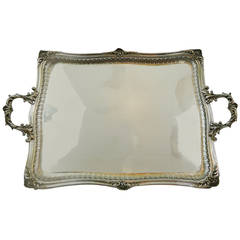 Late 19th/Early 20th Century Large V. Boivin Heavy Silver Tray with Handles
