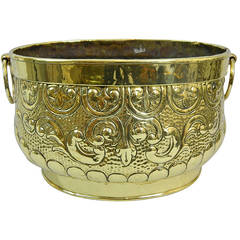 19th Century Polished Brass Jardiniere or Container in an Oblong Shape
