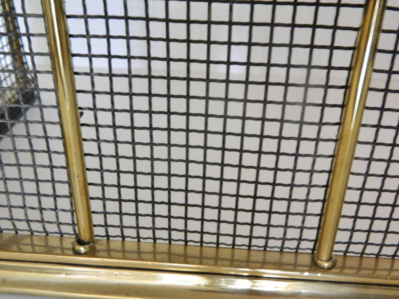 19th Century French Polished Brass Mesh Fire Fender 2