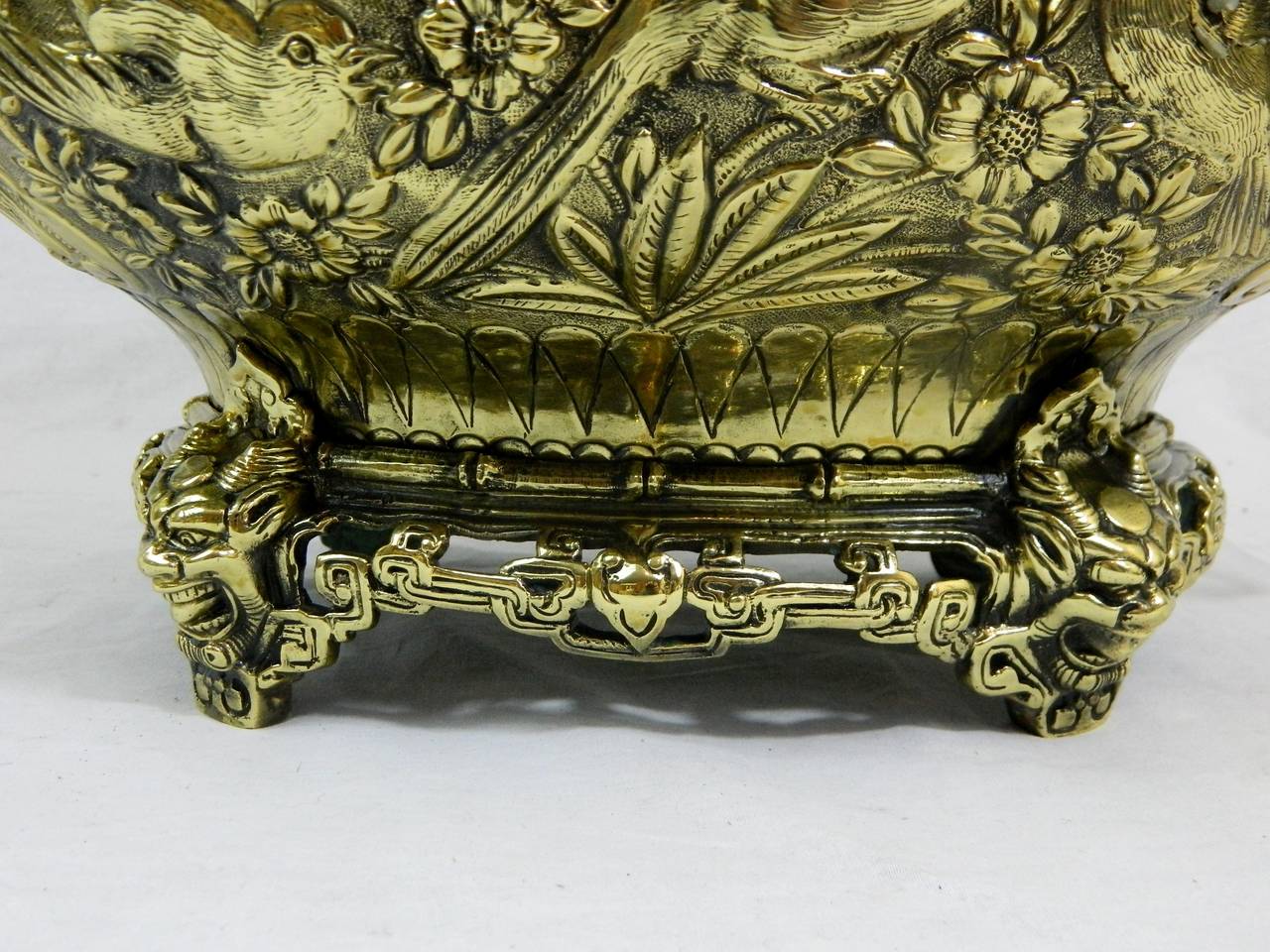 19th Century Polished Brass Jardiniere or Planter in a Chinese Style 2