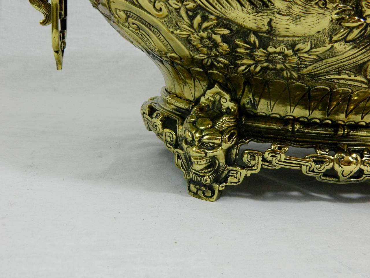 19th Century Polished Brass Jardiniere or Planter in a Chinese Style 3