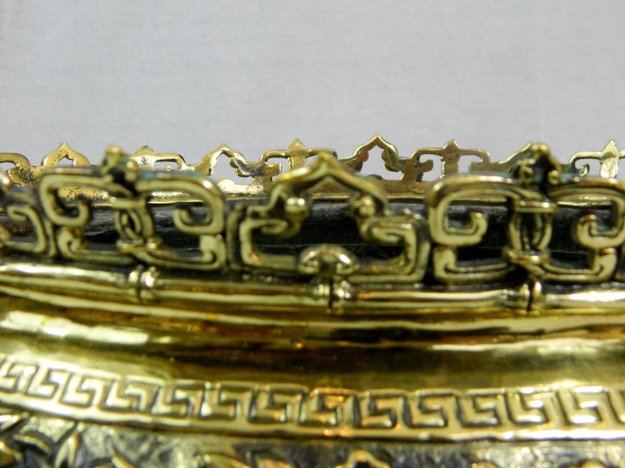 19th Century Polished Brass Jardiniere or Planter in a Chinese Style 4