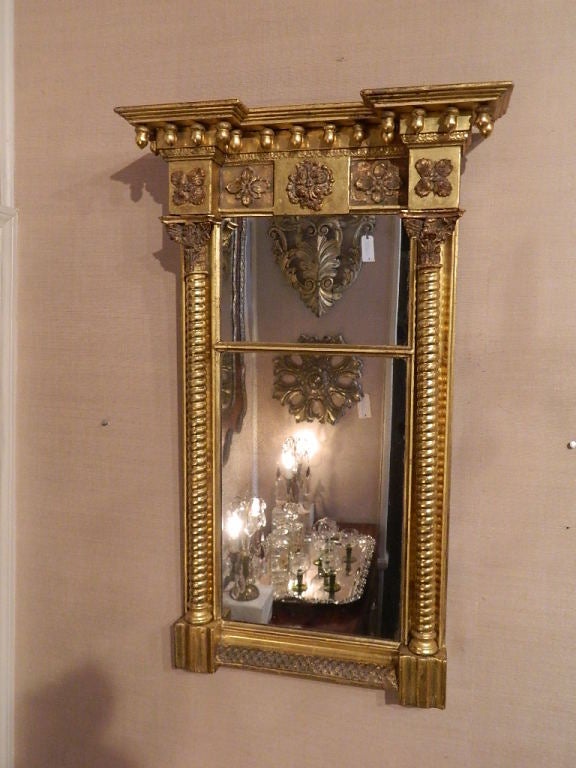 Federal 23K Gold Leaf Wood Mirror over Mirror