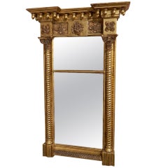 Federal 23K Gold Leaf Wood Mirror over Mirror