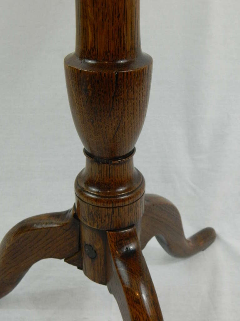 Late 18th Century George III Oak Candle Stand 1