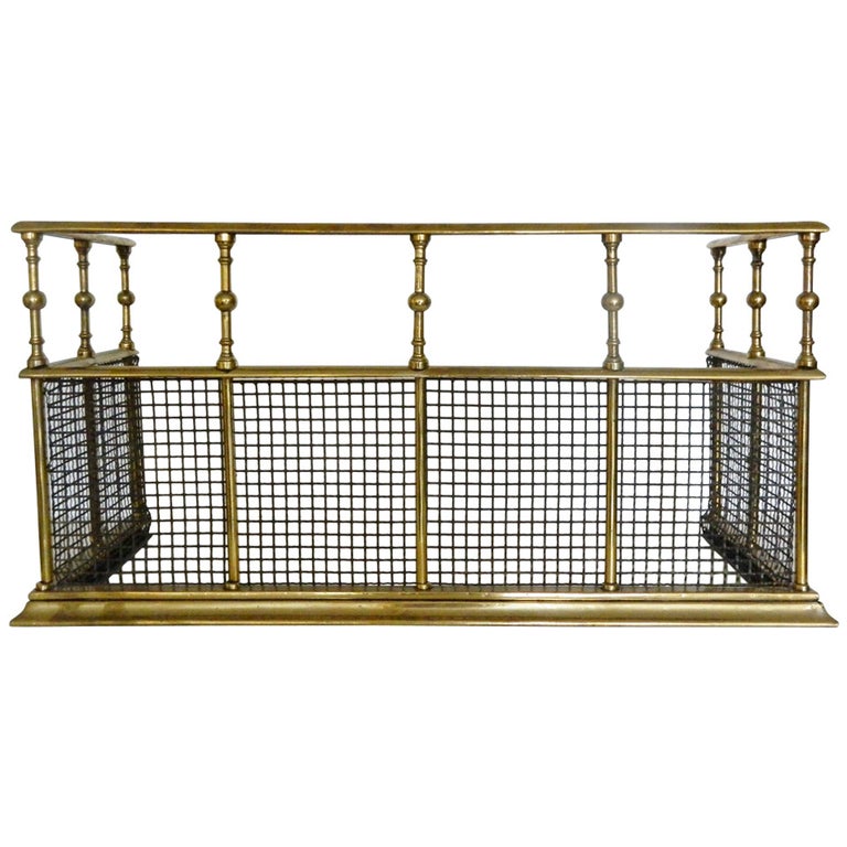 French Polished-Brass-Mesh Fire Fender, 19th Century, offered by George Davis Fine Arts & Antiques Gallery