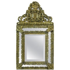 19th Century French Brass Small Pillow Mirror