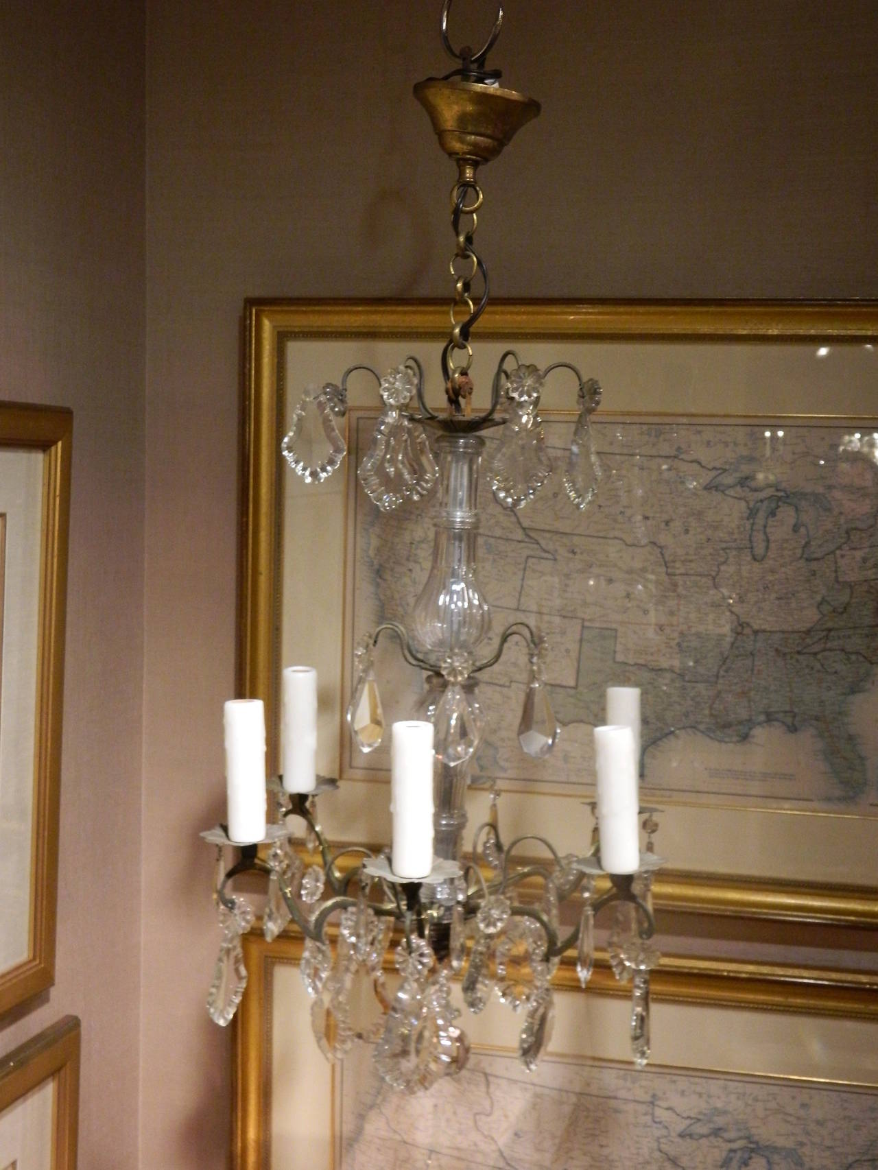 French 19th Century Pair of Louis XVI Style Cut Crystal and Glass Chandeliers