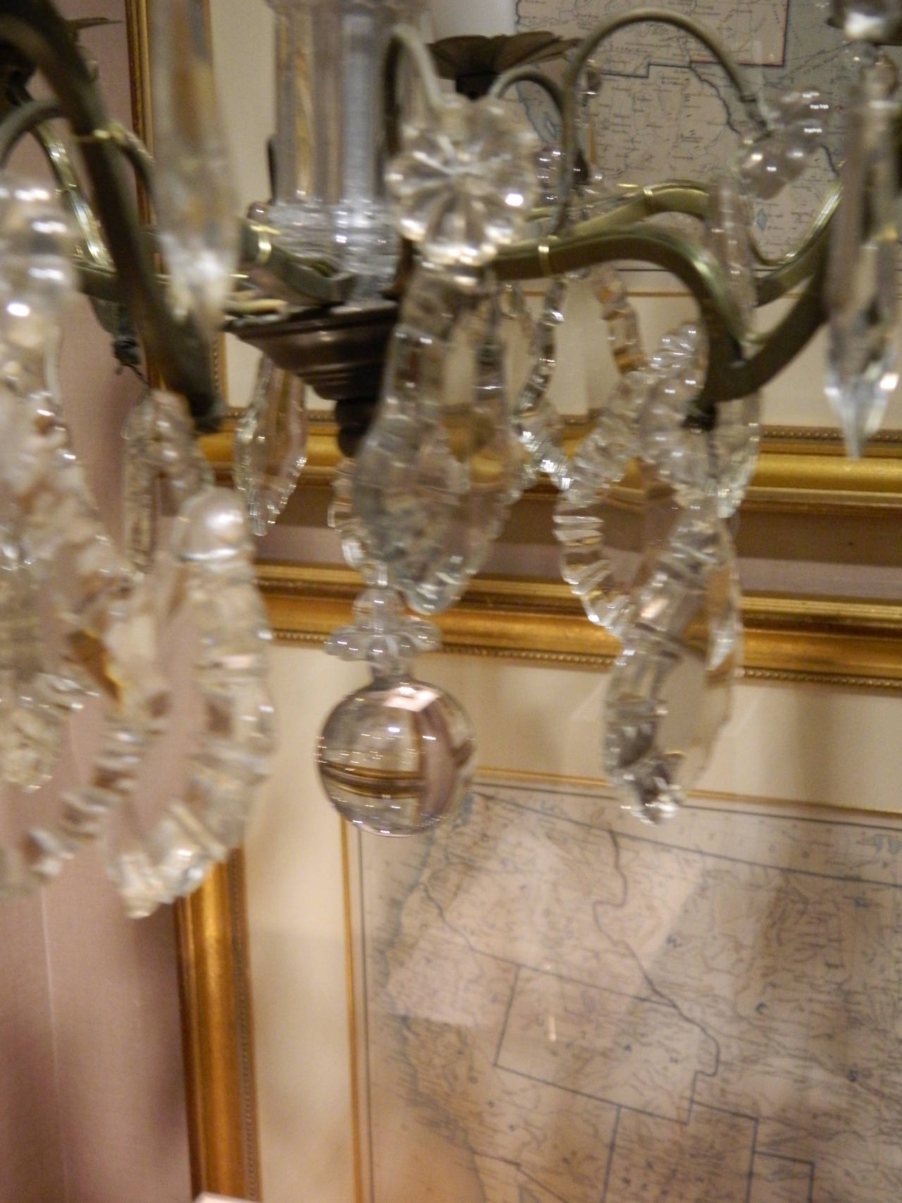 19th Century Pair of Louis XVI Style Cut Crystal and Glass Chandeliers 3