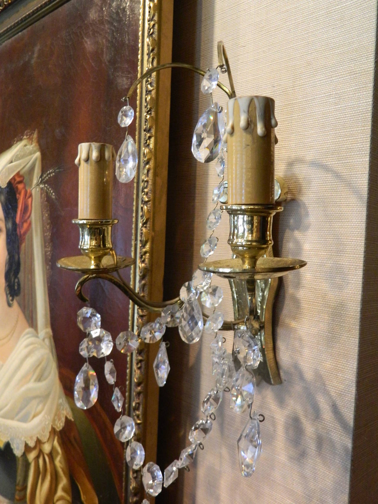 19th Century Set of Four Louis XVI Style Two Light Wall Sconces In Excellent Condition In Savannah, GA