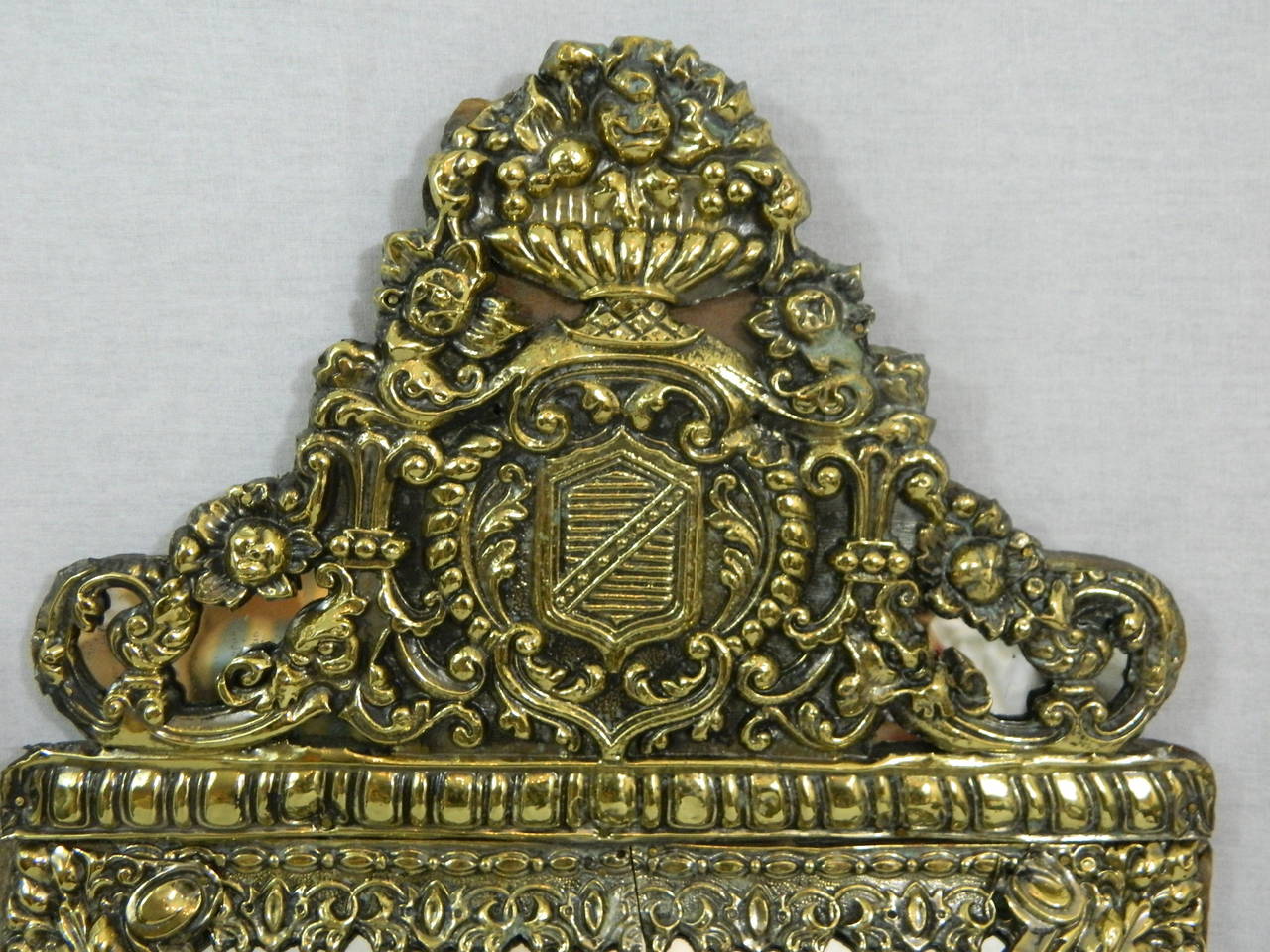 19th Century French Brass Small Pillow Mirror For Sale 1