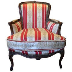 Late 19th Century Louis XVI Style Upholstered Bergere Chair