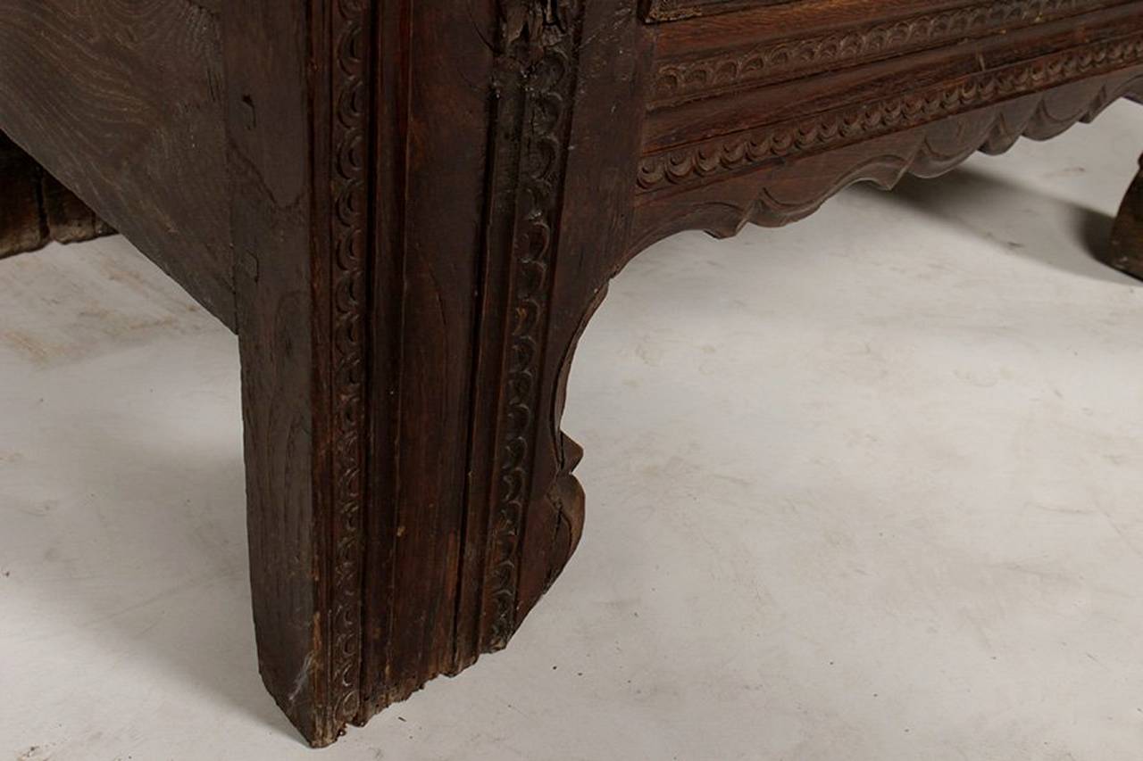 A French Oak Bonnetiere with Carved Door, Early 19th Century 6