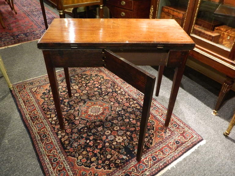 18th Century and Earlier English Fold over Mahogany Games or Tea Table, 18th Century