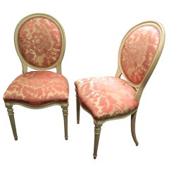 Pair of Louis XVI Style Painted Side Chairs, Early 20th Century 9