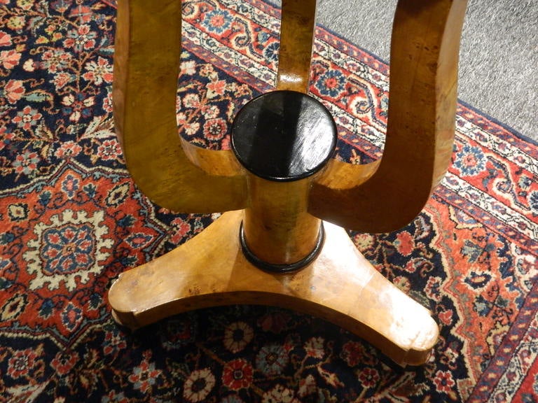 Ebony Pair of Biedermeier Style Pedestals with Ebonized Wood Tops, 20th Century