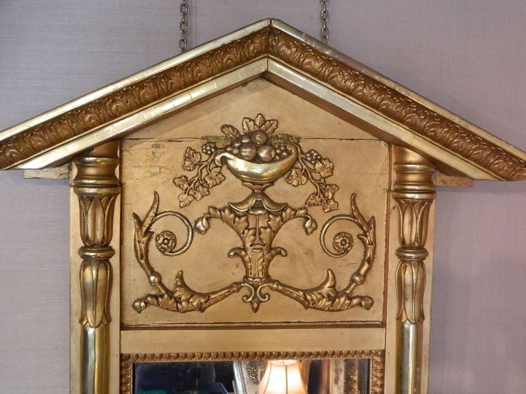 Giltwood Swedish Empire Gilt Wood Mirror, Early 19th Century For Sale