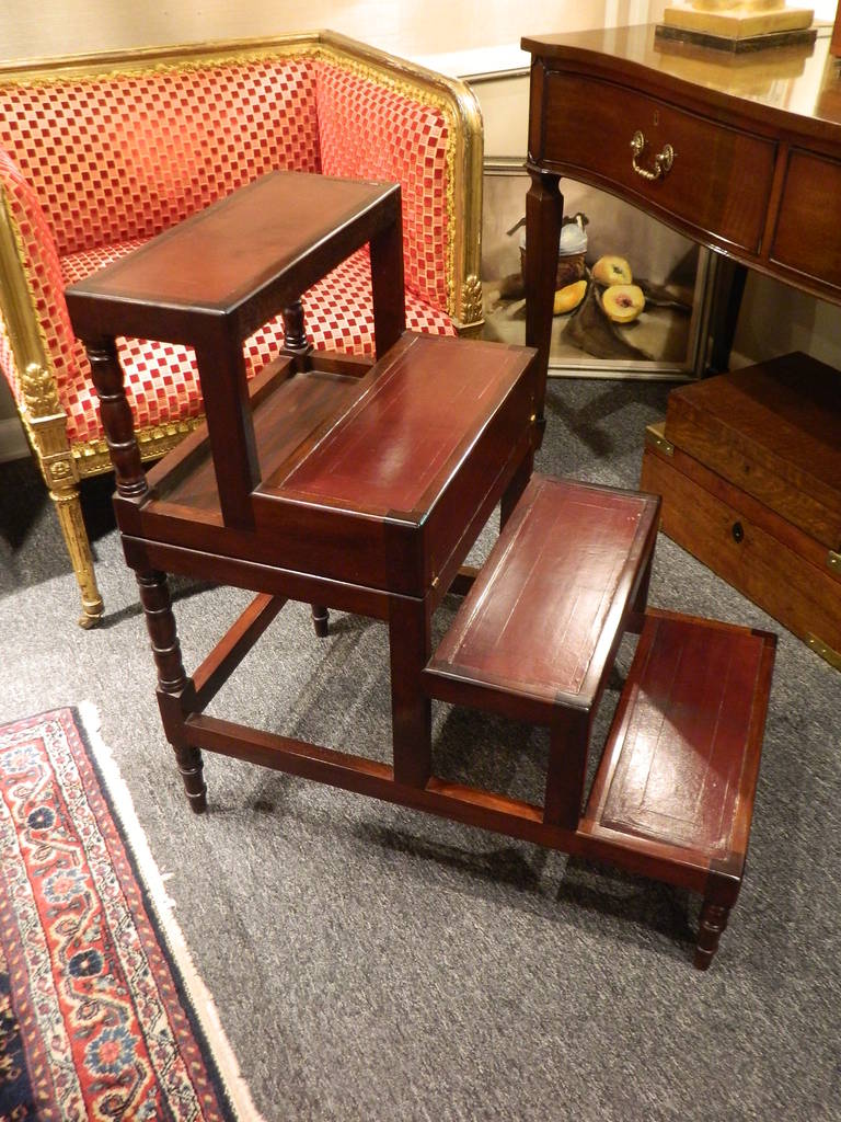 Sheraton Late 19th Century Fold over Bed Step Ladder or Table