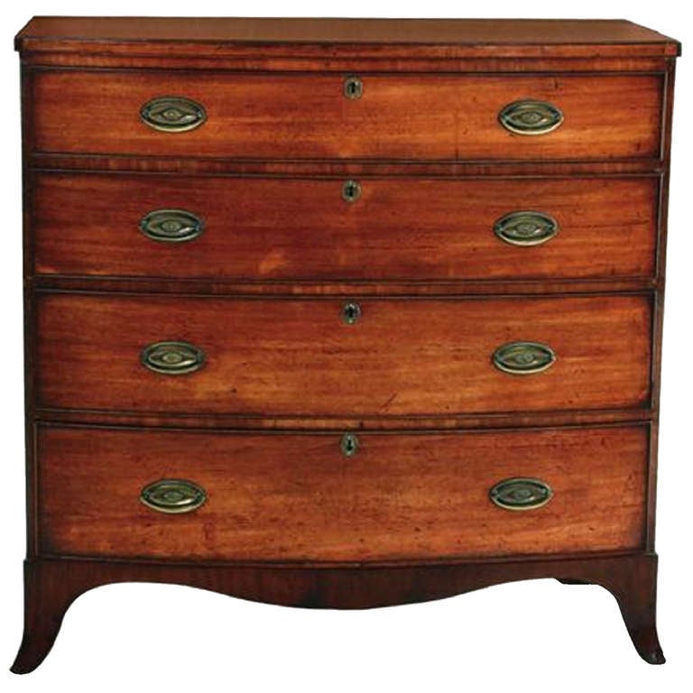 Georgian Style Mahogany Bow Front Chest Of Drawers Circa 1840 At
