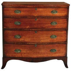 Georgian Style Mahogany Bow Front Chest of Drawers, circa 1840