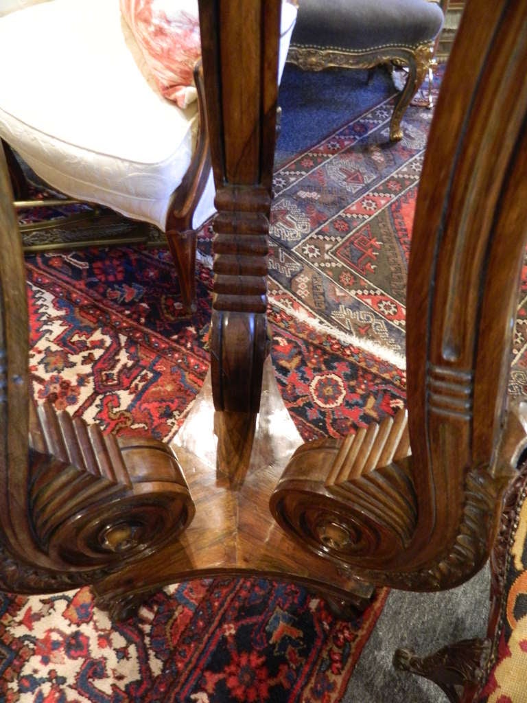 Rosewood Regency Torchere or Pedestal on Three Carved Legs, 19th Century For Sale 5