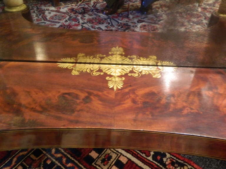 19th Century Pier Table or Console with Marble Top and Columns Flanking a Mirror, circa 1830