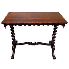 Rosewood Side or Sofa Table with Turned Legs, 19th Century