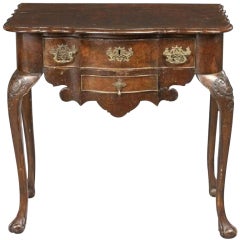 Antique 18th Century Queen Anne Figured Walnut Lowboy or Side Table