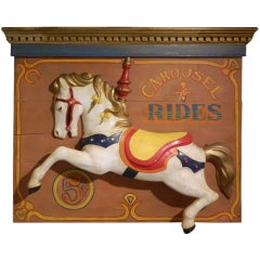 Antique Carousel "Jumper" Horse on a Painted Board