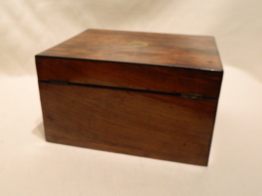 19th Century English Inlaid Rosewood and Ebony Sewing Box