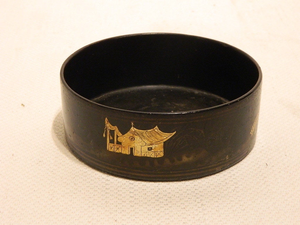 An English Regency Period Lacquered Papier Mache Wine Coaster