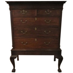 English Mahogany Two over Three Drawer Chest on Stand