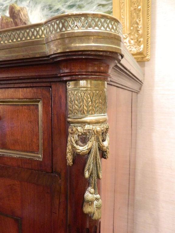 Louis XVI-Style Mahogany and Marble-Top Secretaire Abbatant, Early 19th Century For Sale 3