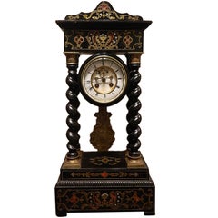 Antique French Boulle Mantel Clock, 19th Century