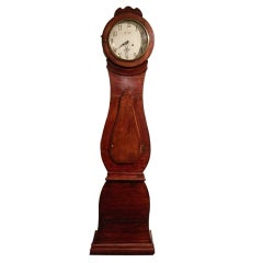 Swedish Stained Pine Hourglass-Form Mora Tallcase Clock