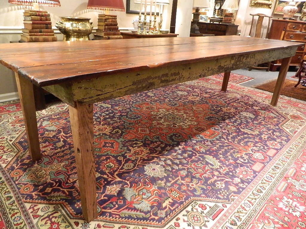 19th Century Rustic Southern Georgian Pine French Farm Table