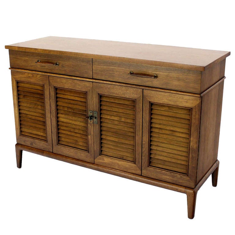 Mid Century Modern Walnut Server Sideboard Credenza Henredon at