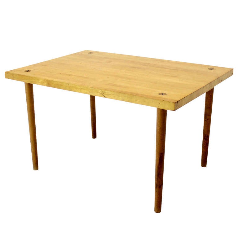 Modern Industrial Thick Butcher BlockTop Work Table For Sale at 1stDibs