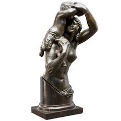 Antique Bacchante Carrying a Little Faun on het schoulders