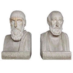 Antique Asklepios and Hippocrates