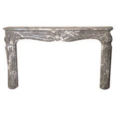 French Louis XV Period "Saint-Anne" Marble Fireplace, circa 1730s, Paris, France 6