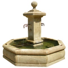 French Louis XIV Style Fountain Handcrafted in Limestone, South of France