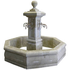French Louis XIV Style Fountain Handcrafted in Limestone, Provence, France