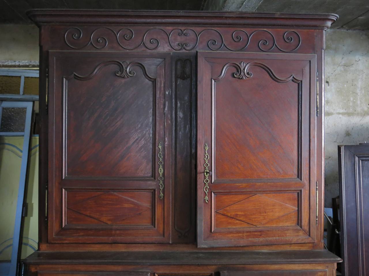French Louis XV Style Buffet in French Wood Hand Carved, 19th Century, France