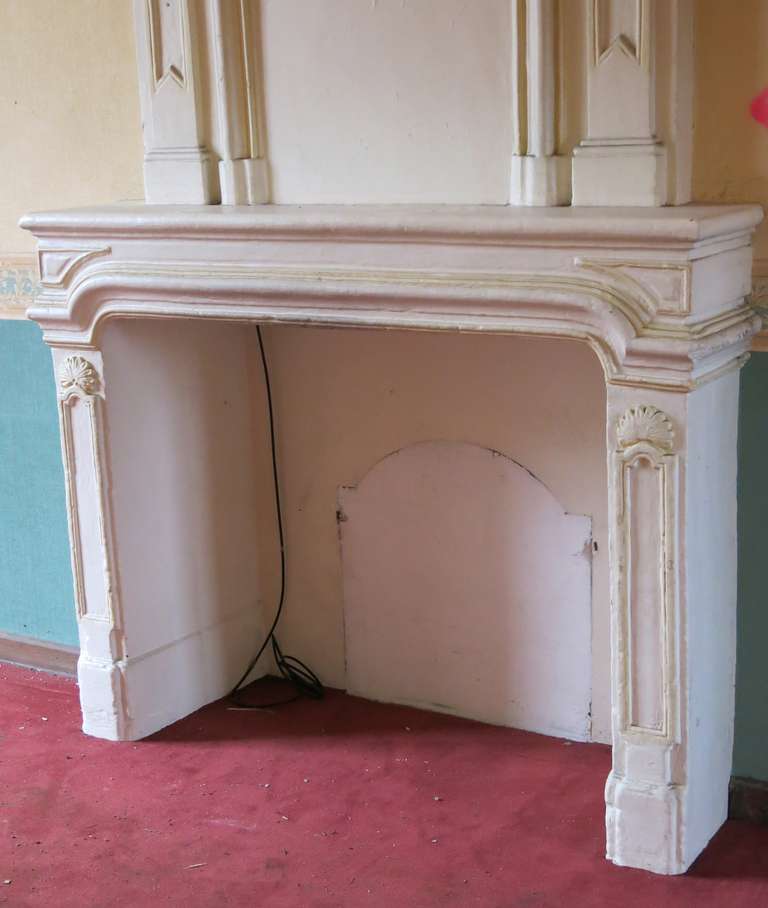 Rare Louis XIV Period 17th Century French Original Fireplace with Trumeau For Sale 3